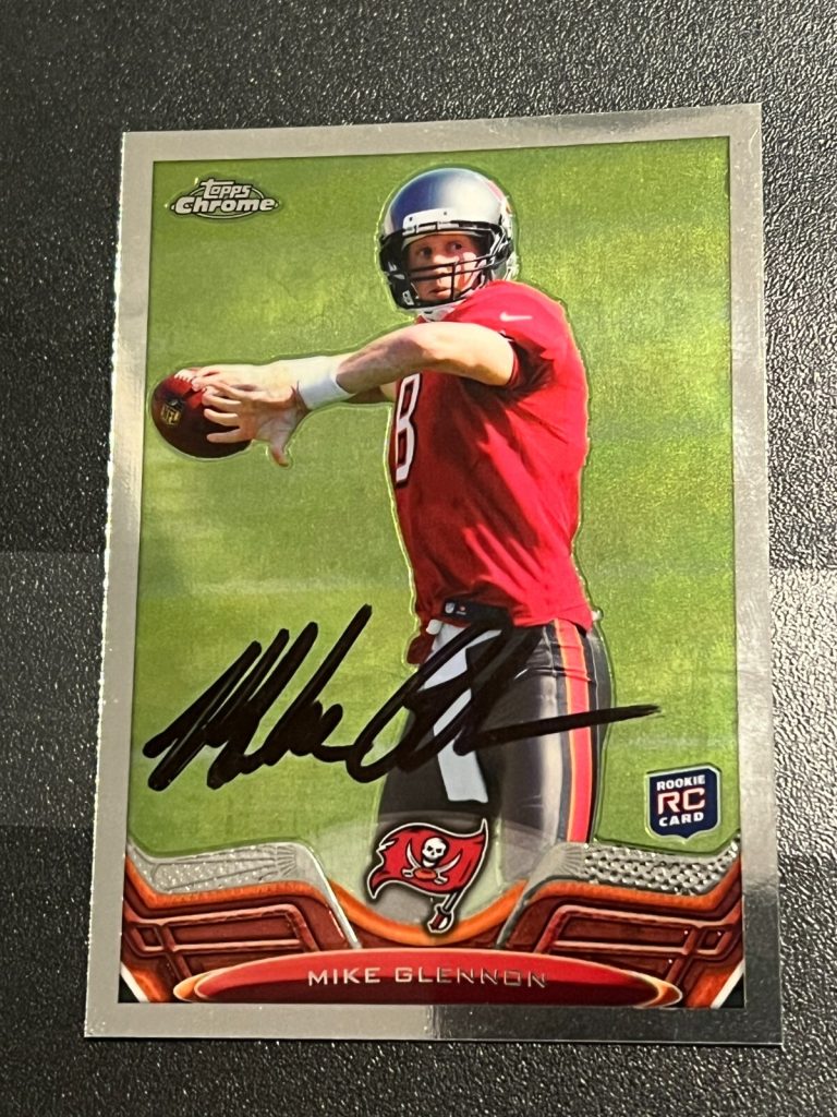 SIGNED FOOTBALL CARD TOPPS CHROME 2013 TAMPA BAY BUCCANEERS MIKE GLENNON #218
