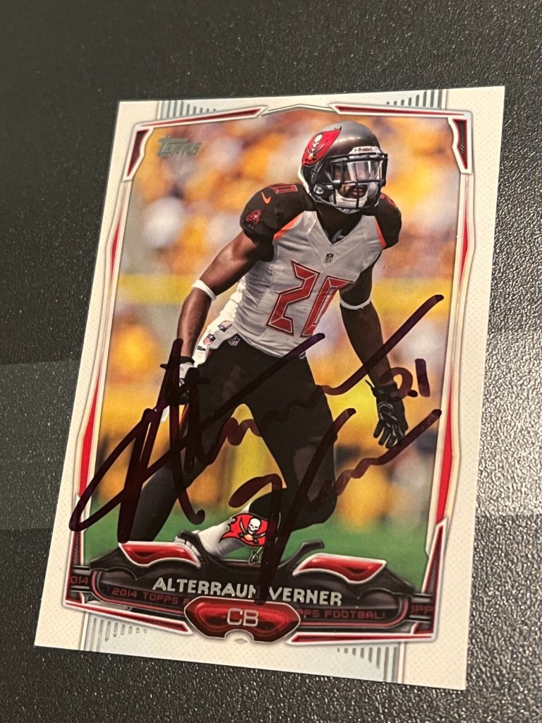 SIGNED FOOTBALL CARD 2014 TOPPS ALTERRAUN VERNER TAMPA BAY BUCCANEERS #229