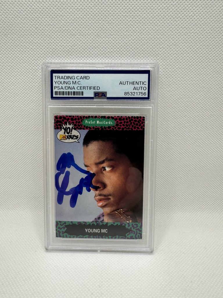 Young MC Signed Superstars Autographed YO MTV RAPS Slabbed Card PSA/DNA Proset