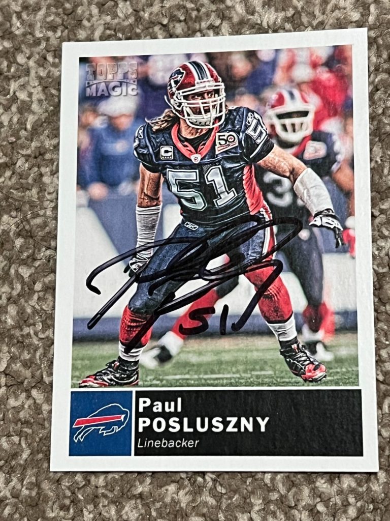SIGNED FOOTBALL CARD 2010 TOPPS MAGIC BUFFALO BILLS #215 PAUL POSLUSZNY