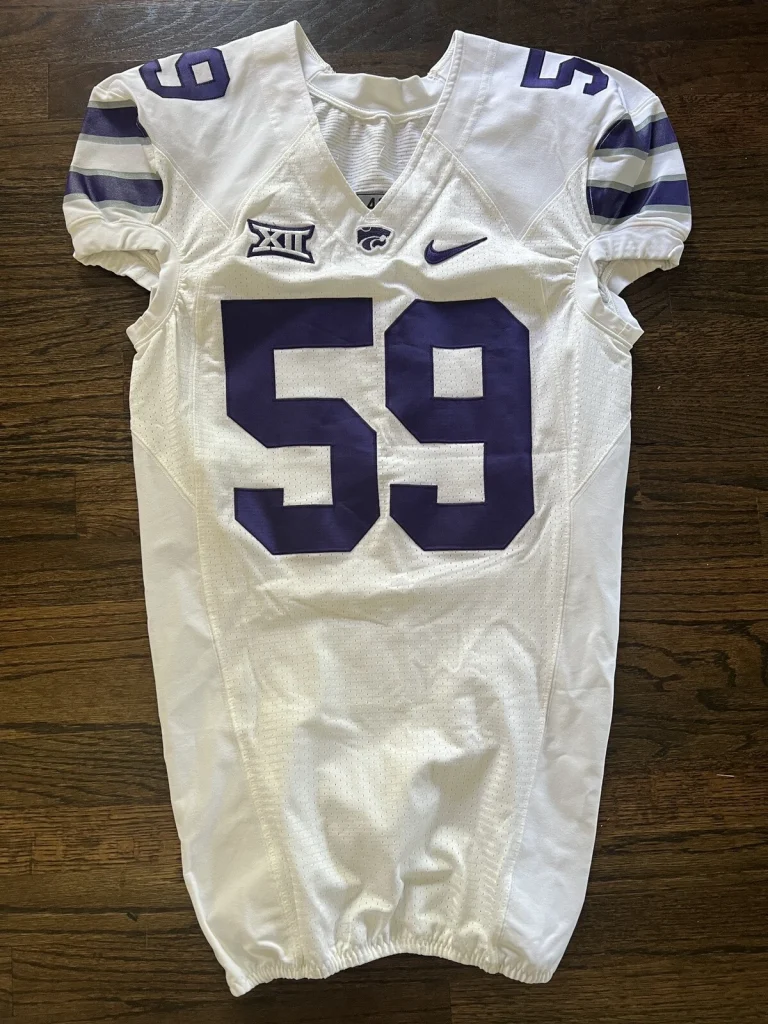 KANSAS STATE K-STATE KSU GAME USED WORN COLLEGE NCAA BIG 12 FOOTBALL JERSEY #59