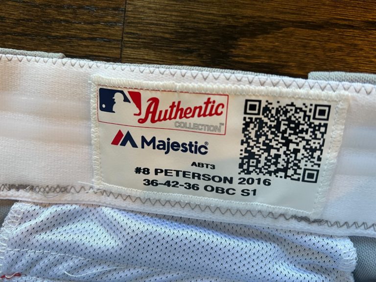 2016 GAME USED ATLANTA BRAVES BASEBALL PANTS NEGRO LEAGUE TBTC JACE PETERSON