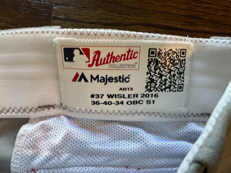2016 GAME USED ATLANTA BRAVES BASEBALL PANTS NEGRO LEAGUE TBTC MATT WISLER
