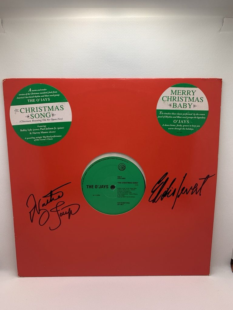 THE O'JAYS SIGNED CHRISTMAS  VINYL RECORD LP JSA COA  AUTOGRAPHED ALBUM LEVERT