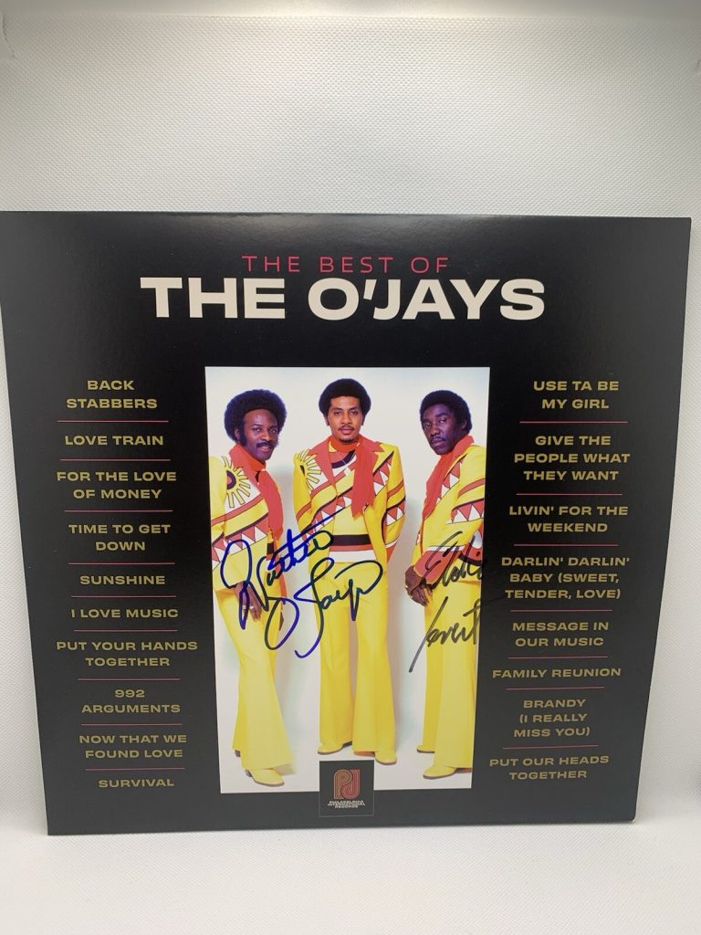 THE O'JAYS SIGNED THE BEST OF VINYL RECORD LP JSA COA  AUTOGRAPHED ALBUM LEVERT