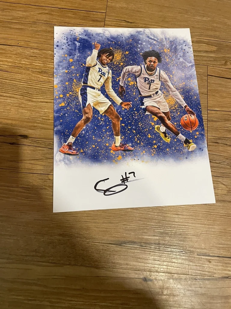 PITTSBURGH PANTHERS CARLTON CARRINGTON SIGNED AUTOGRAPHED CUSTOM PHOTO COA PROS