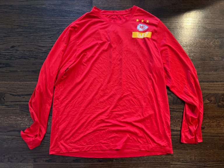 KANSAS CITY CHIEFS GAME USED ? TEAM ISSUED FOOTBALL SHIRT SIZE XXL MIKE DANNA