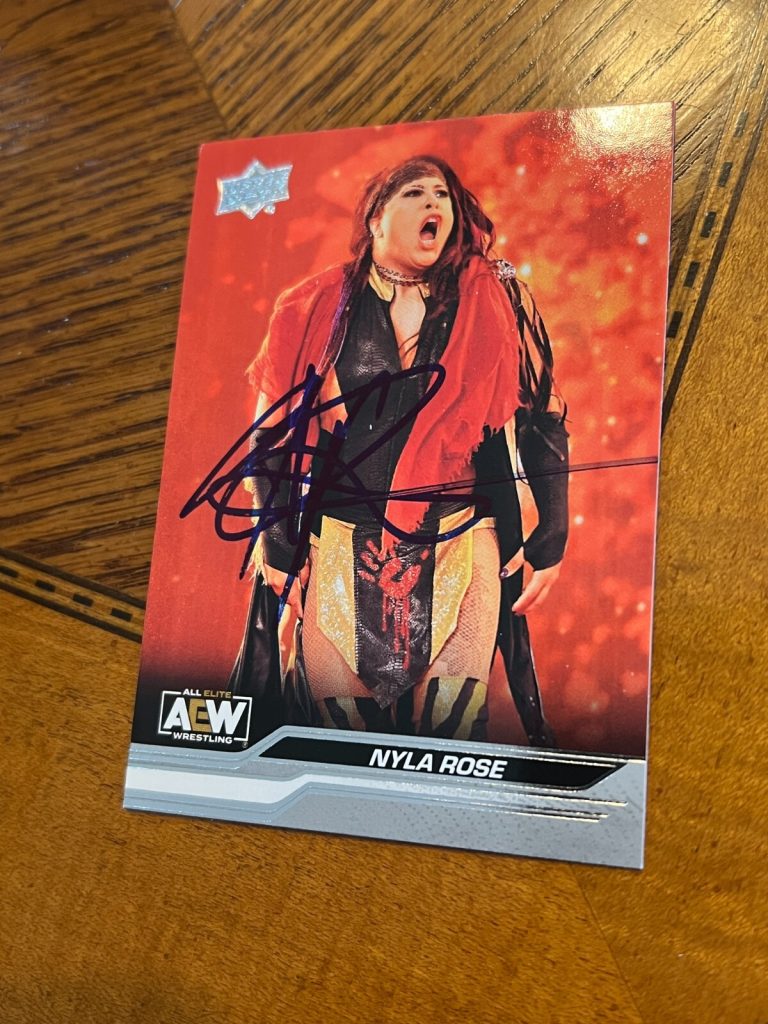 SIGNED ALL ELITE WRESTLING CARD AUTO 2024 UPPER DECK UD AEW NYLA ROSE #52