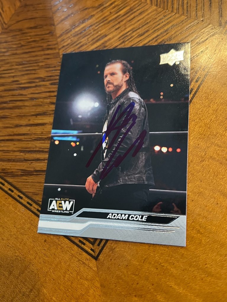 SIGNED ALL ELITE WRESTLING CARD AUTO 2024 UPPER DECK UD AEW ADAM COLE #57