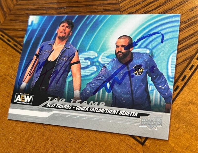 SIGNED WRESTLING CARD AUTO 2024 UPPER DECK UD AEW CHUCK TAYLOR TRENT BERETTA #81
