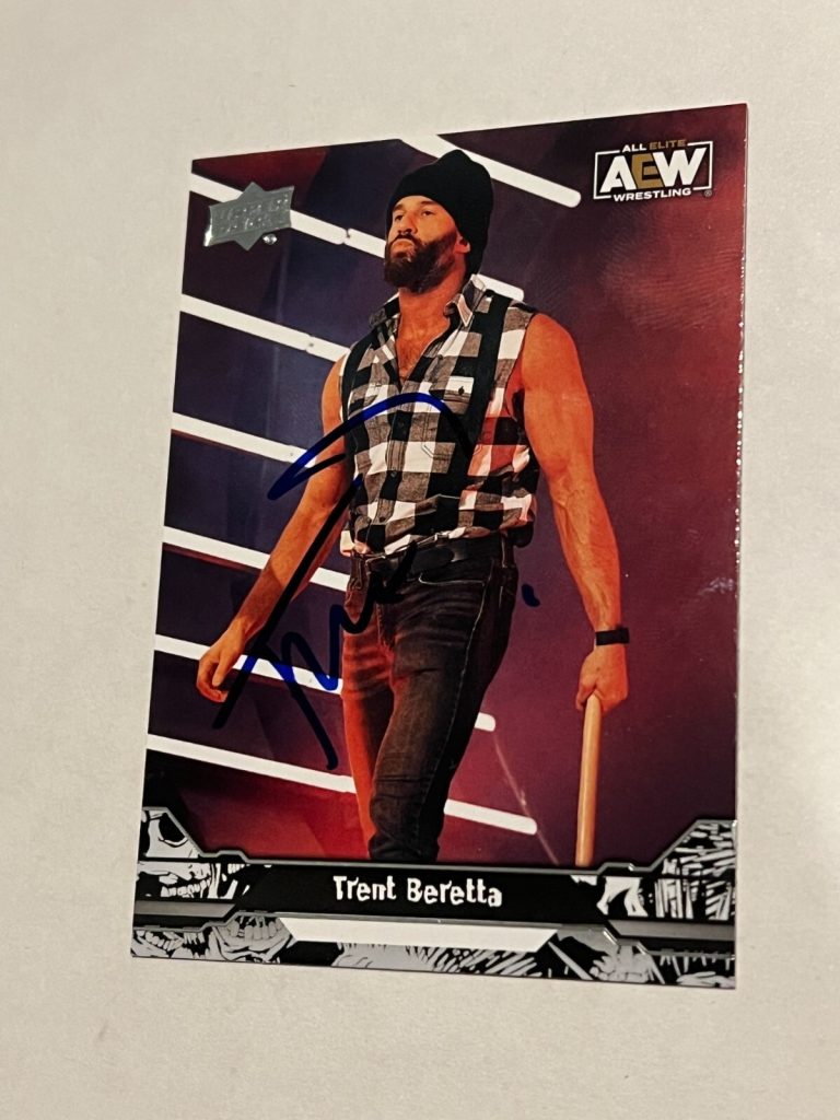 SIGNED ALL ELITE WRESTLING CARD AUTO 2023 UPPER DECK UD AEW TRENT BERETTA #67