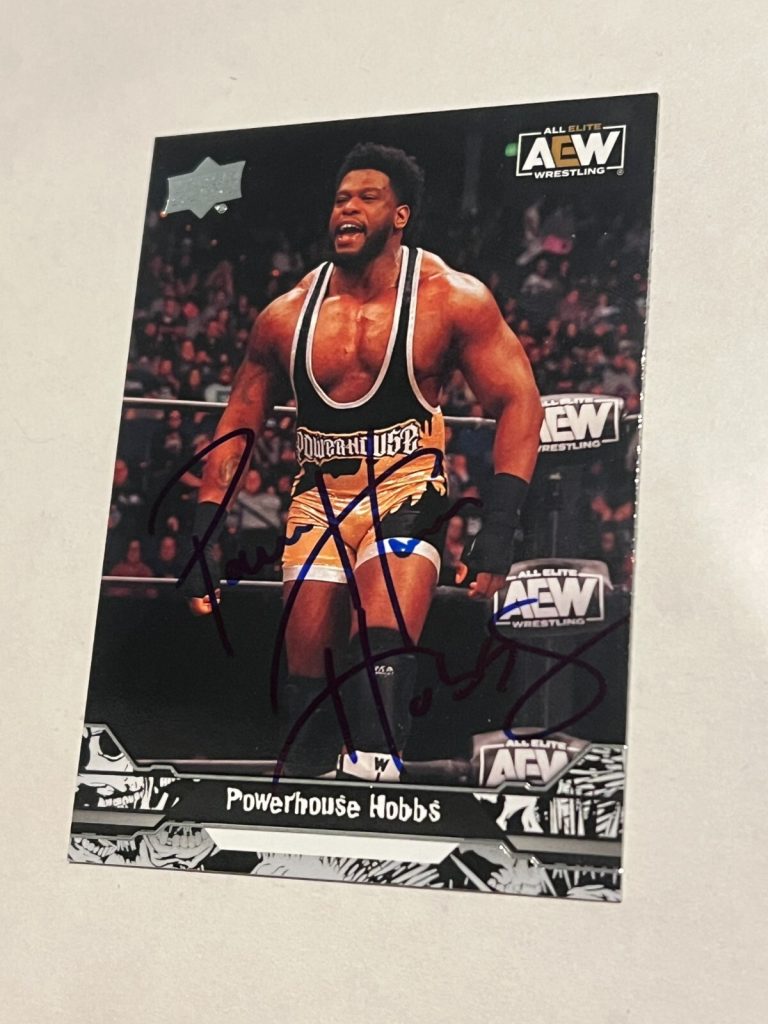 SIGNED ALL ELITE WRESTLING CARD AUTO 2023 UPPER DECK UD AEW POWERHOUSE HOBBS #19