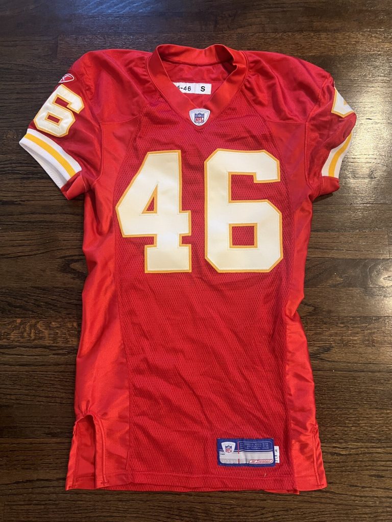KANSAS CITY CHIEFS GAME USED ? ISSUED FOOTBALL JERSEY KEVIN GARRETT SMU MUSTANGS