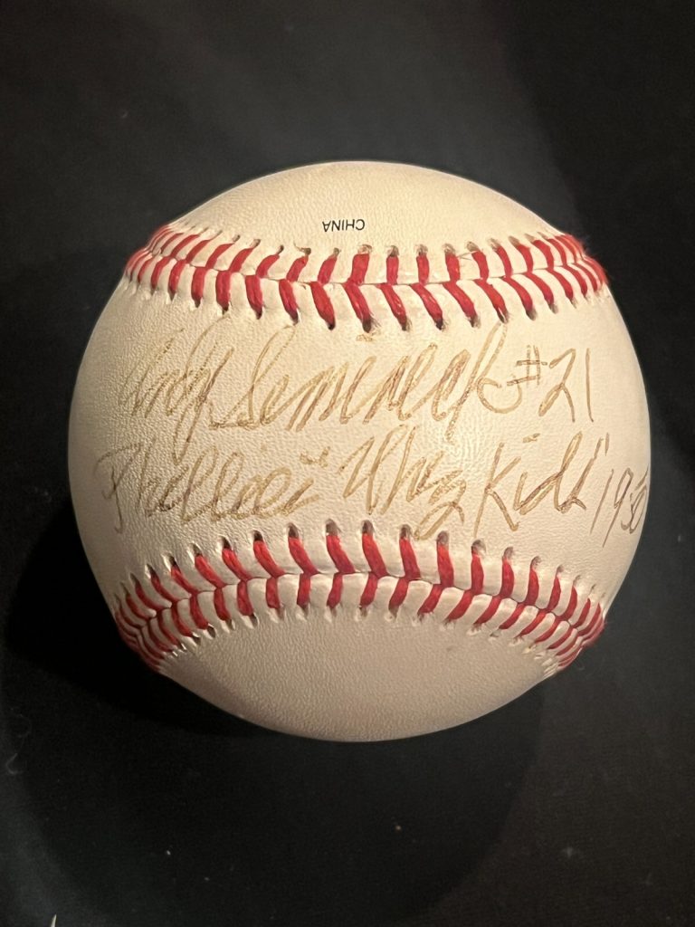 ANDY SEMINICK SIGNED BASEBALL AUTO MILB PHILLIES WHIZ KIDS 1950 D. 2004