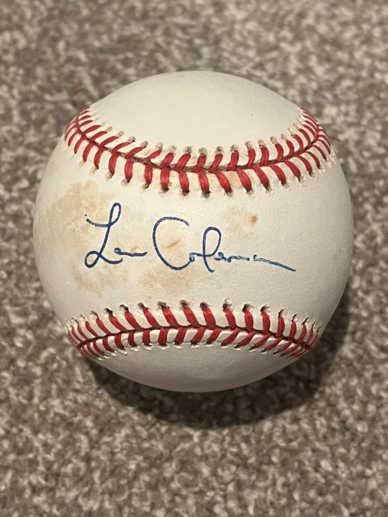 LEONARD COLEMAN SIGNED BASEBALL AUTO ONLB NATIONAL LEAGUE PRESIDENT