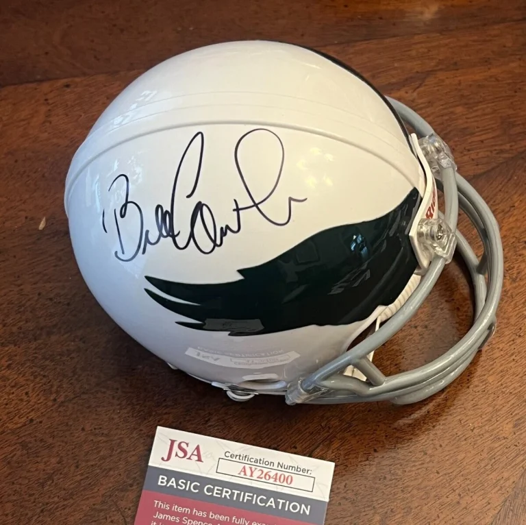 BILL COWHER SIGNED FOOTBALL MINI HELMET AUTO PHILADELPHIA EAGLES JSA COA HOF