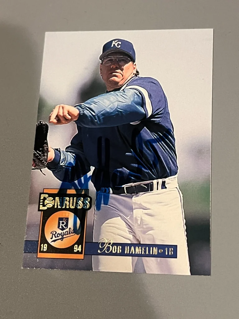 SIGNED BASEBALL CARD AUTO BOB HAMELIN KANSAS CITY ROYALS 1994 DONRUSS #435