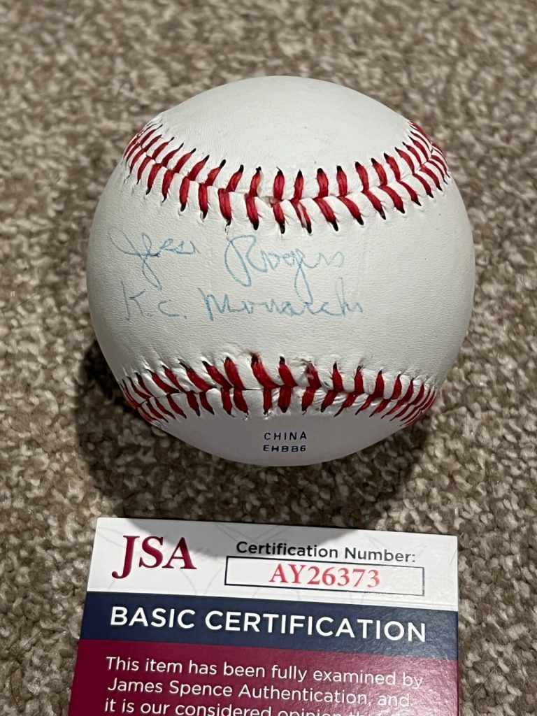 JESSE ROGERS SIGNED BASEBALL AUTO NEGRO LEAGUE KANSAS CITY KC MONARCHS JSA COA
