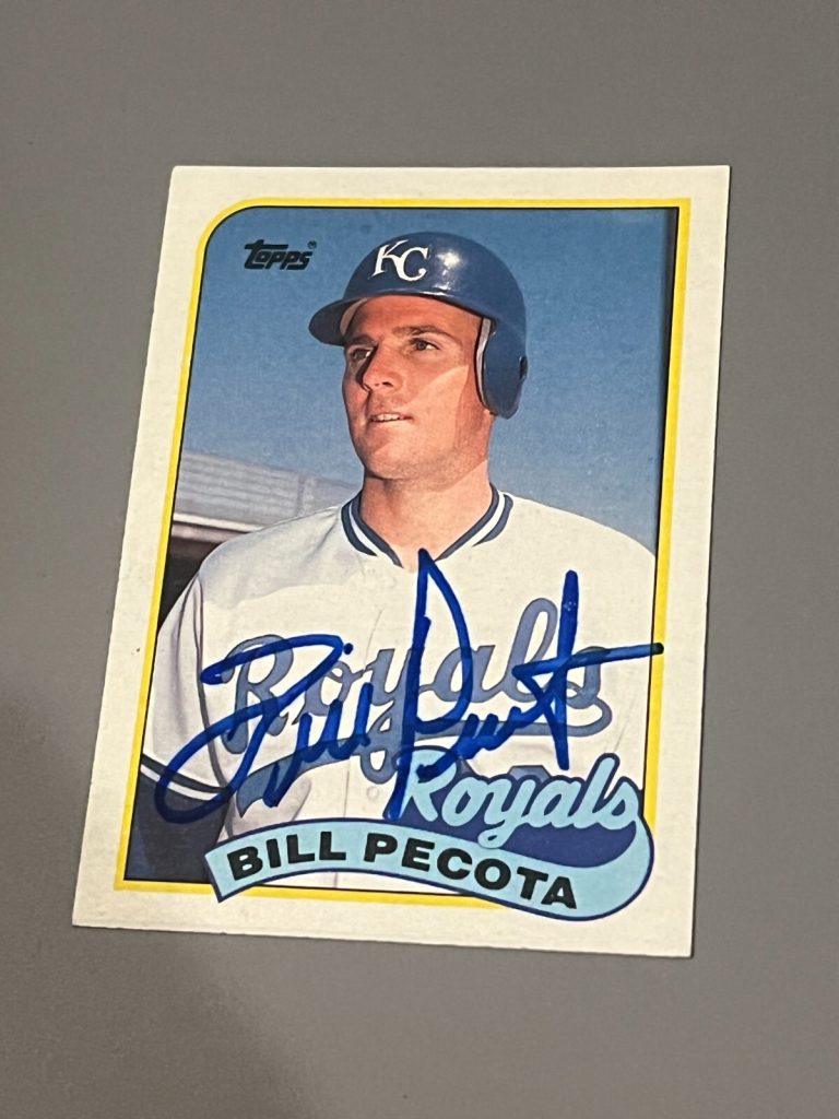 SIGNED BASEBALL CARD AUTO BILL PECOTA 1989 TOPPS KANSAS CITY ROYALS #148