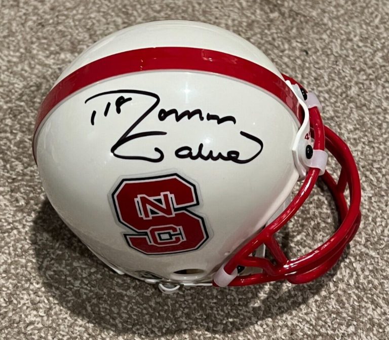 ROMAN GABRIEL SIGNED FOOTBALL MINI HELMET AUTO NORTH CAROLINA NC STATE JSA COA