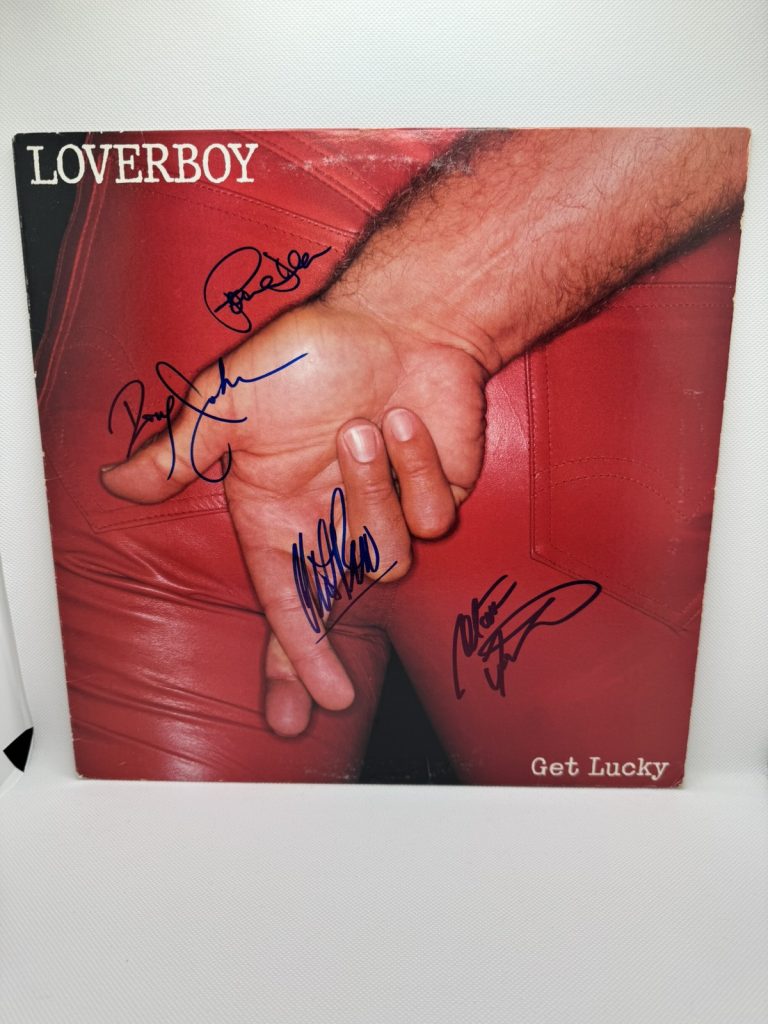 LOVERBOY Signed Get Lucky Vinyl JSA x4 Autographed MIKE RENO Paul Dean DOUG Matt
