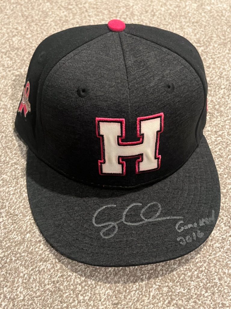 SIGNED GAME USED BASEBALL HAT CASEY COLEMAN AUTO 