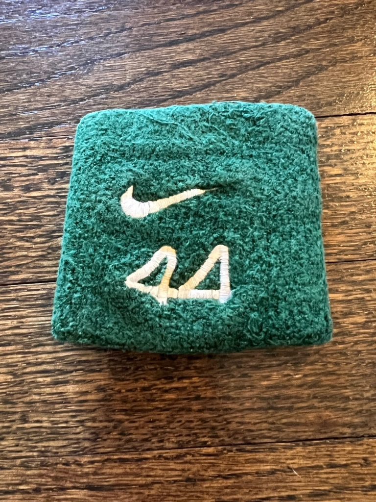 TOBY HALL GAME USED BASEBALL WRISTBAND CUSTOM #44 WORN GREEN TAMPA BAY RAYS NIKE