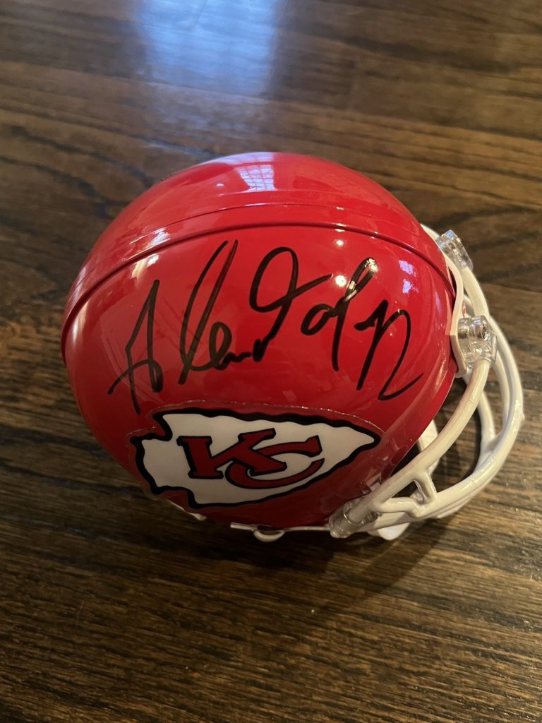 SIGNED FOOTBALL MINI HELMET AUTO KANSAS CITY CHIEFS GLENN DORSEY LSU TIGERS