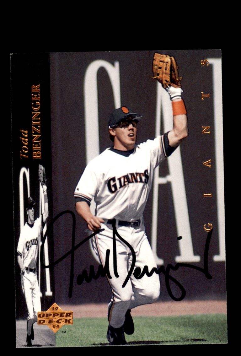Signed Baseball Card Auto 1994 Upper Deck #163 Todd Benzinger Giants