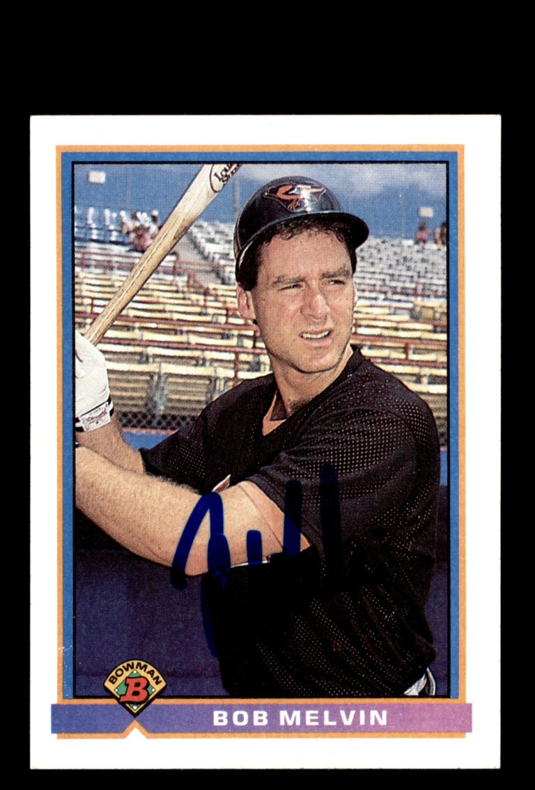 Signed Baseball Card Auto 1991 Bowman #89 Bob Melvin Baltimore Orioles