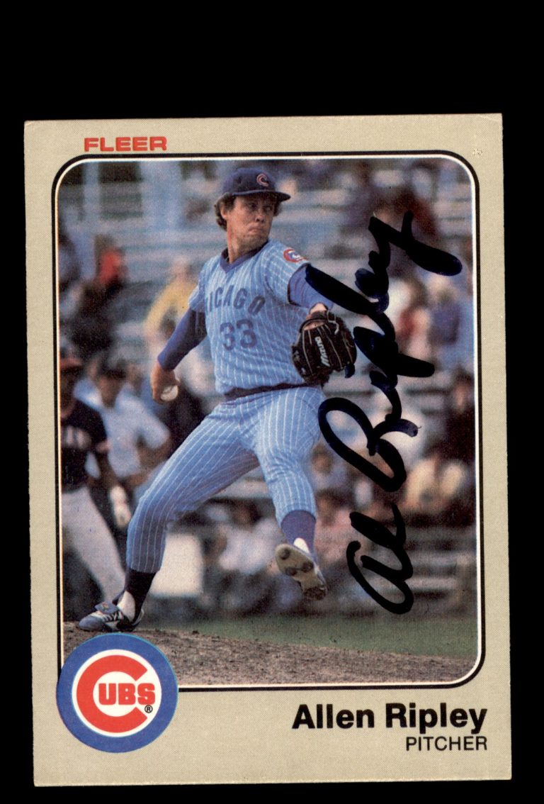 Signed Baseball Card Auto 1983 Fleer #506 Allen Ripley Chicago Cubs