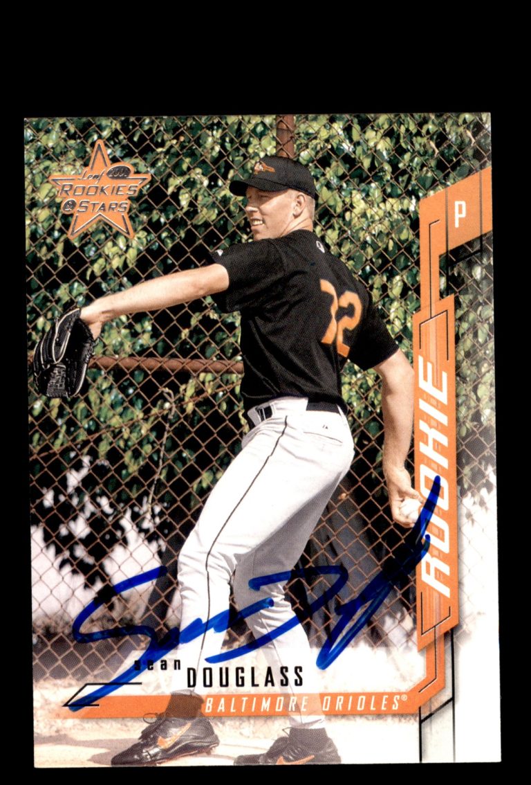 Signed Baseball Card Auto 2001 Leaf Rookies & Stars #111 Sean Douglass Orioles