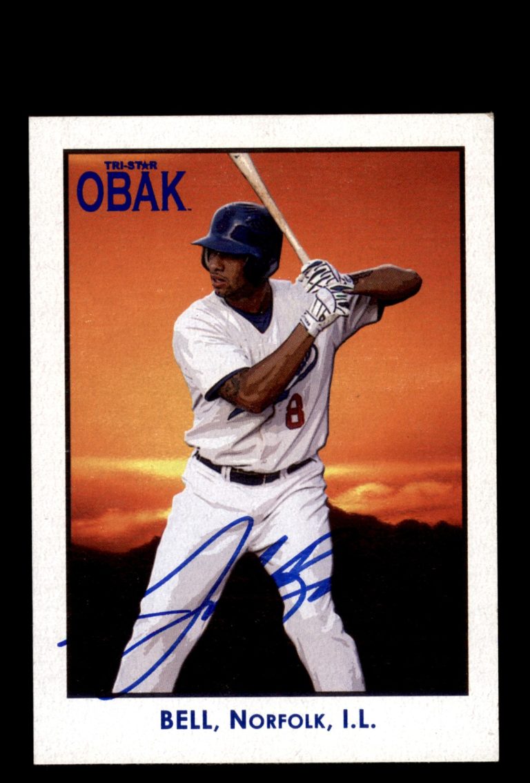 Signed Baseball Card Auto 2010 TriStar Obak #2 Josh Bell Norfolk Tides