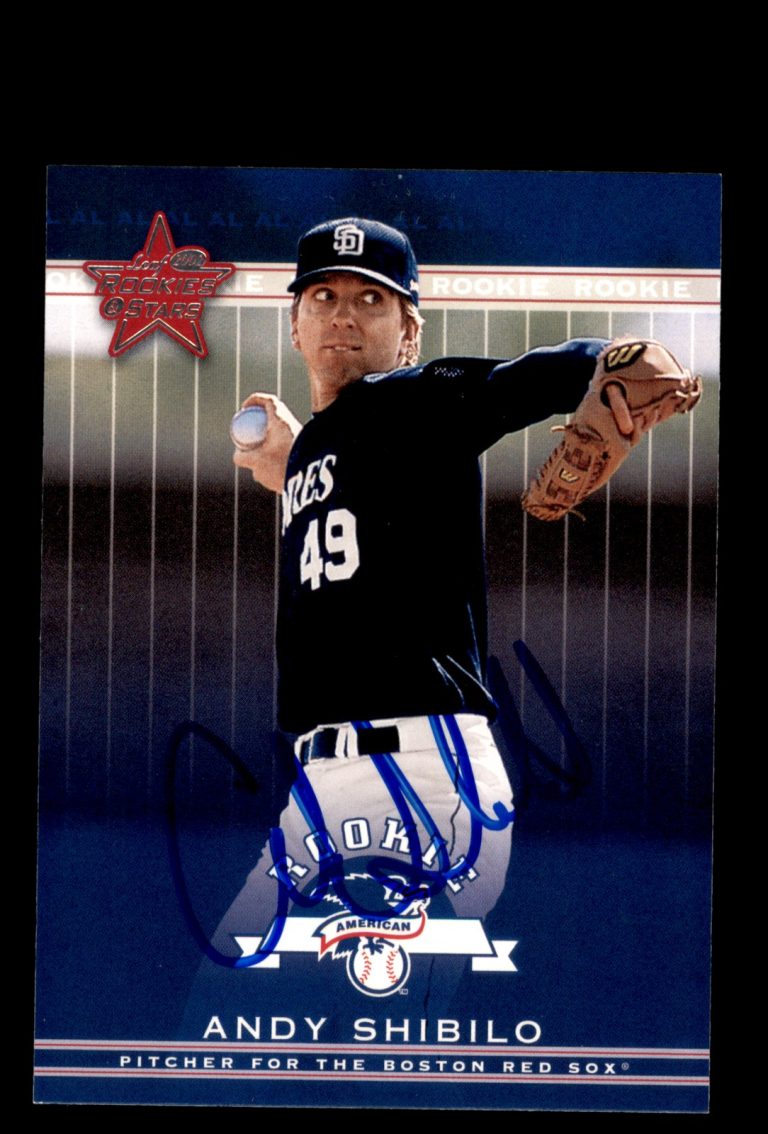 Signed Baseball Card Auto 2002 Leaf Rookies & Stars #322 Andy Shibilo