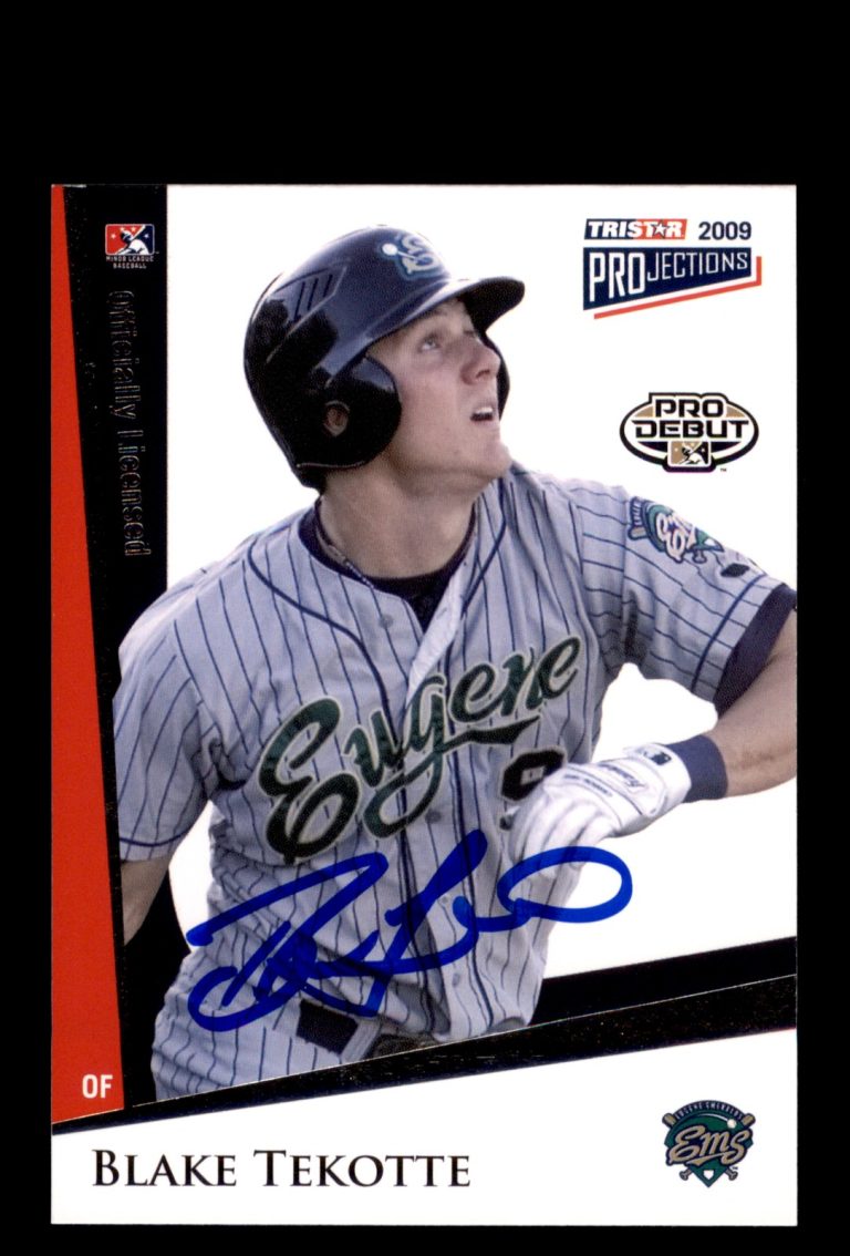 Signed Baseball Card Auto 2009 TriStar PROjections #78 Blake Tekotte Emeralds