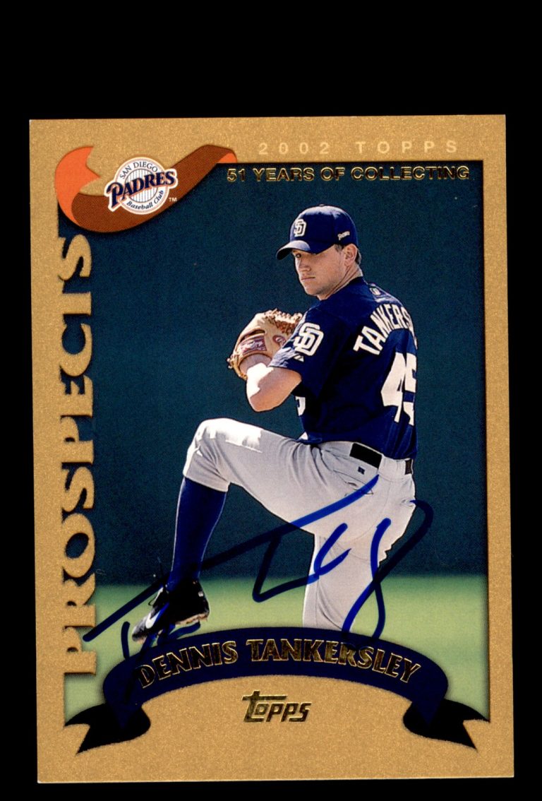 Signed Baseball Card Auto 2002 Topps #T111 Dennis Tankersley Padres Gold /2002