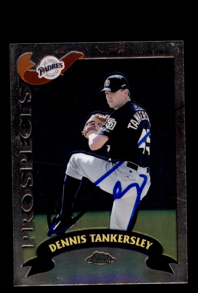 Signed Baseball Card Auto 2002 Topps Chrome #T111 Dennis Tankersley Padres