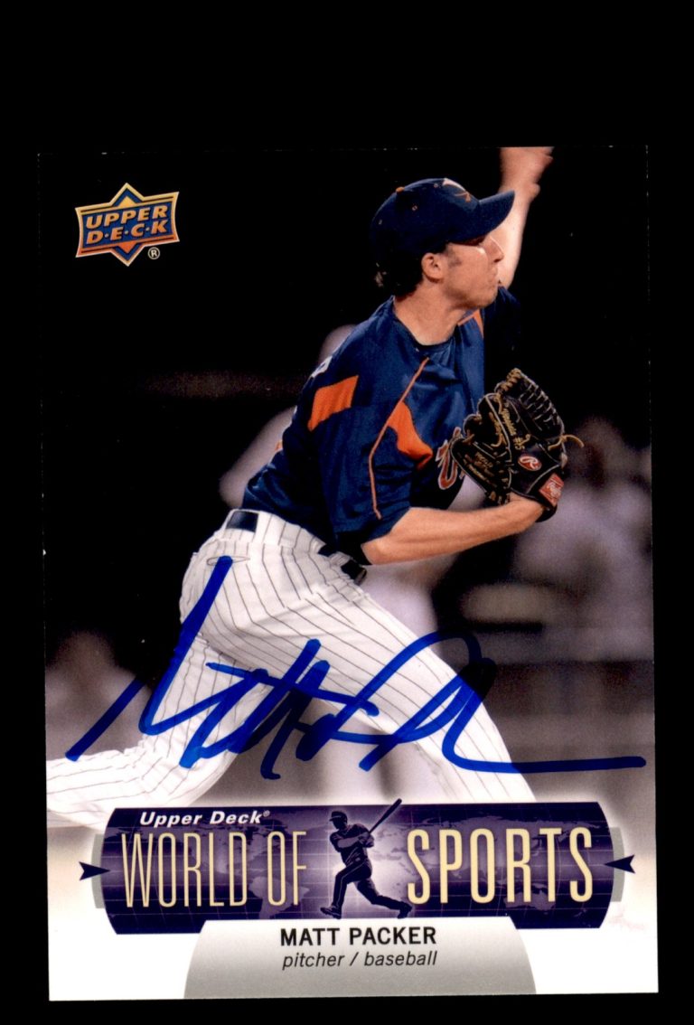 Signed Baseball Card Auto 2011 Upper Deck World of Sports #32 Matt Packer UVA