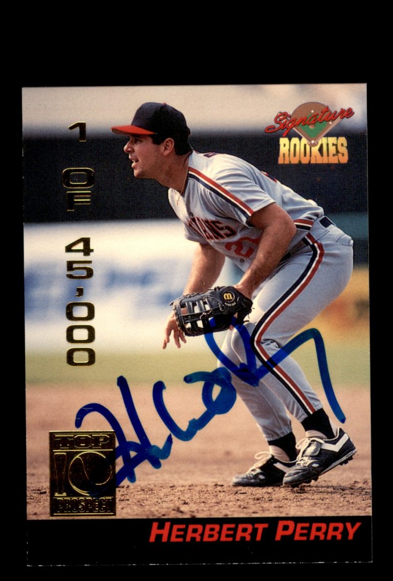 Signed Baseball Card 1994 Signature Rookies #18 Herbert Perry Indians In Person
