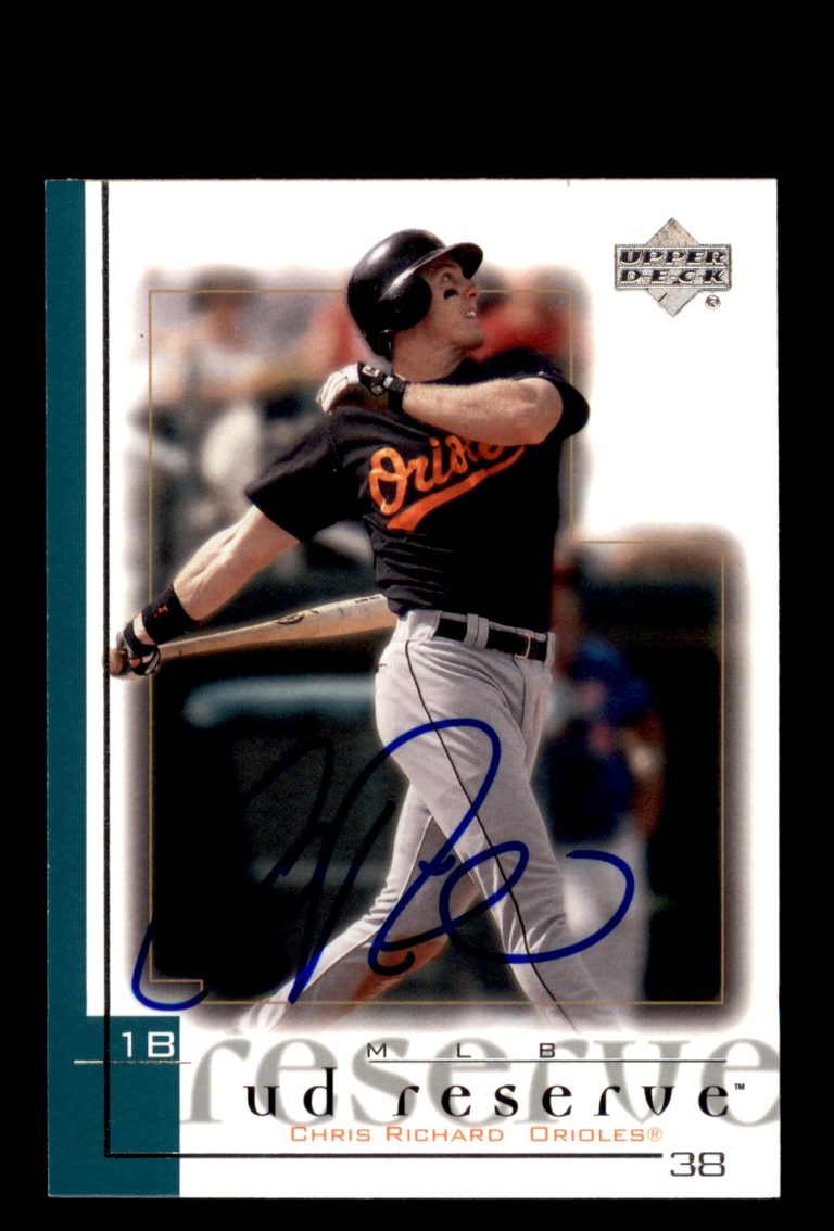 Signed Baseball Card Auto 2001 UD Reserve #38 Chris Richard Baltimore Orioles