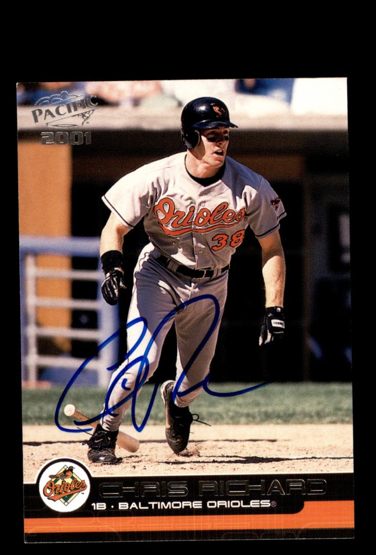 Signed Baseball Card Auto 2001 Pacific #59 Chris Richard Baltimore Orioles