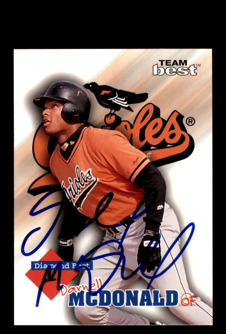 Signed Baseball Card Auto 1998 Team Best #1 Darnell McDonald Baltimore Orioles