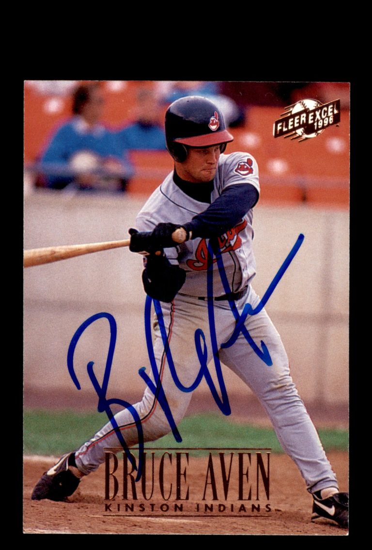 Signed Baseball Card Auto 1996 Fleer Excel #39 Bruce Aven Kinston Indians