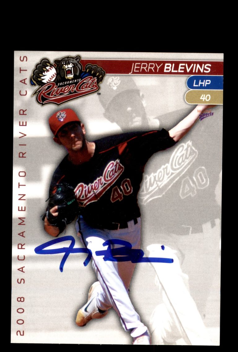 Signed Baseball Card Auto 2008 MultiAd #6 Jerry Blevins Sacramento River Cats