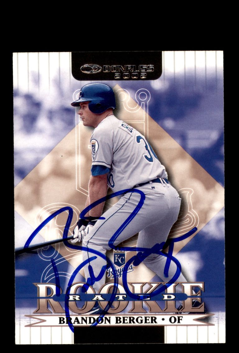 Signed Baseball Card Auto 2002 Donruss #193 Brandon Berger Kansas City Royals