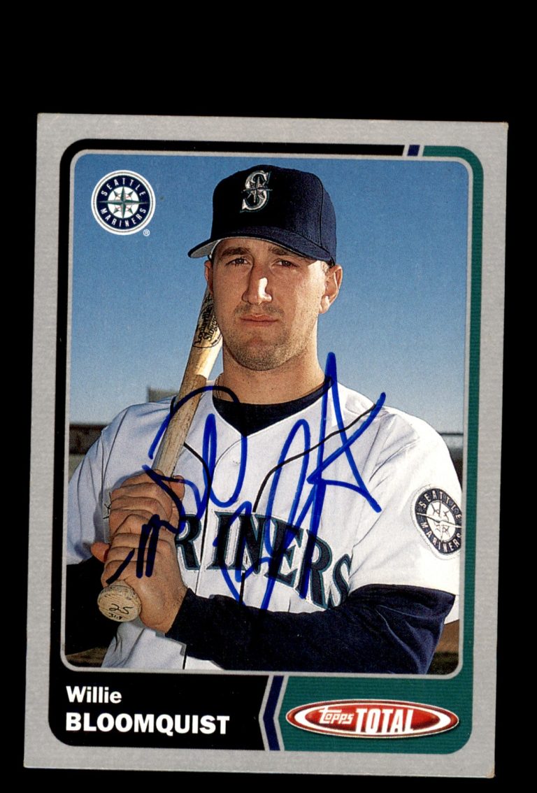 Signed Baseball Card 2003 Topps Total #527 Willie Bloomquist Mariners Silver
