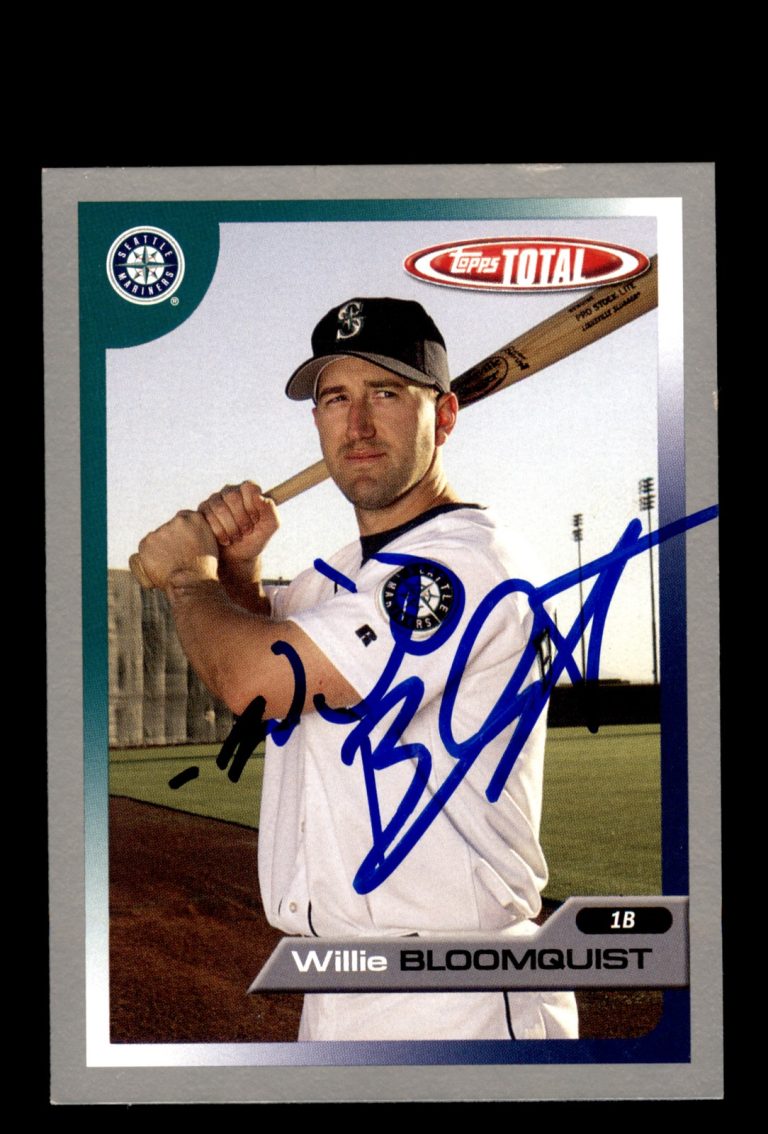Signed Baseball Card 2005 Topps Total #448 Willie Bloomquist Mariners Silver