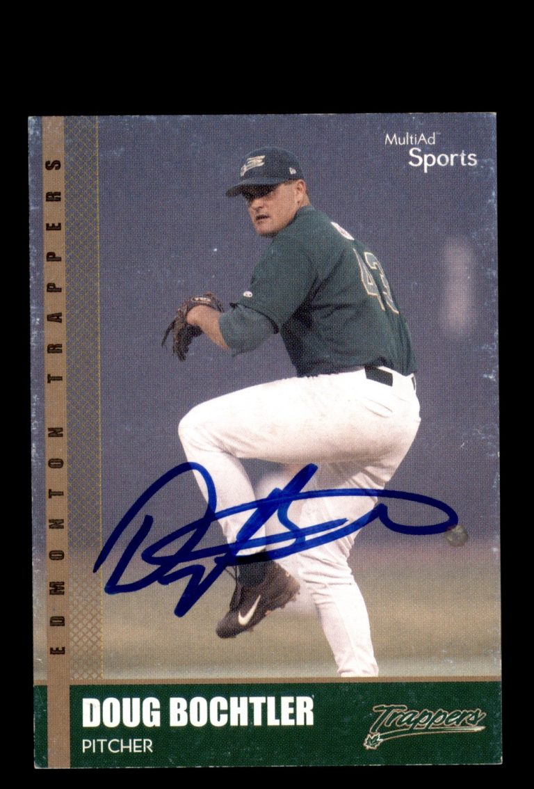 Signed Baseball Card Auto 2002 Edmonton Trappers #3 Doug Bochtler