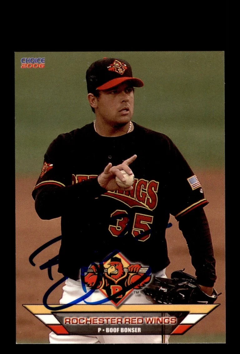 Signed Baseball Card Auto 2006 Choice Rochester Red Wings #05 Boof Bonser