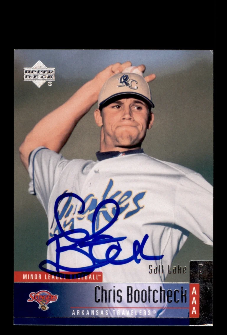 Signed Baseball Card Auto 2002 Upper Deck Minor League #2 Chris Bootcheck
